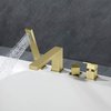 Kibi Cube Deck Mounted Bathtub Faucet with Hand Shower, Brushed Gold KTF3102BG